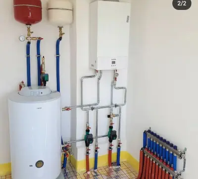 Монтаж отопления с газовым отмосферным котлом